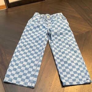 H&M Kids Blue Checkered Jeans